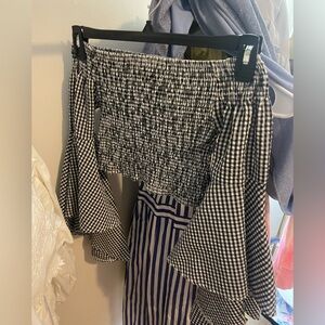 Black and White Gingham Crop Top